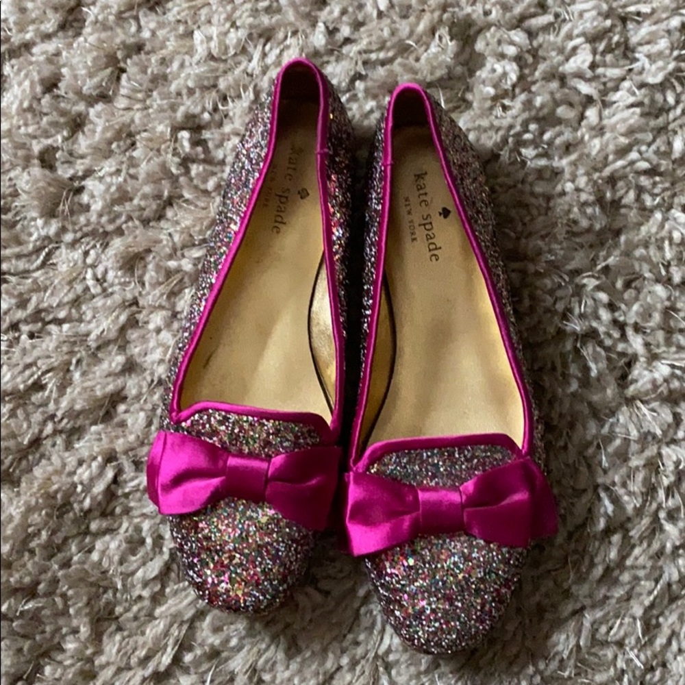 Kate Spade Glitter flats! Excellent condition!